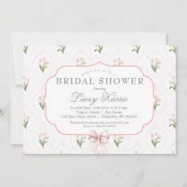 Pink Floral Baby Shower Invitation,  Einladung