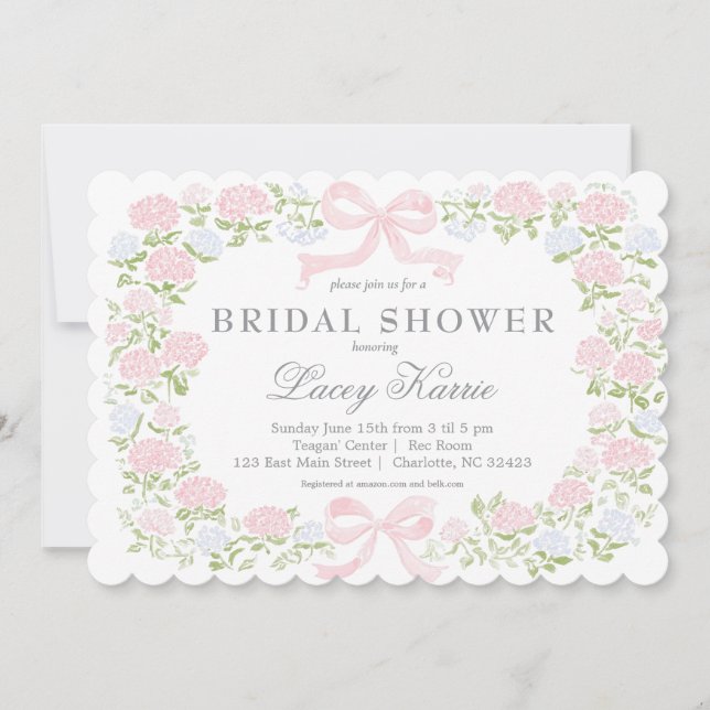Pink Floral Baby Shower Invitation,  Einladung (Vorderseite)