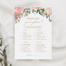 Pink Floral Baby Shower Was ist auf Ihrem Handy Ga Einladung