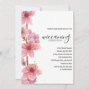 Pink Floral Baby Wiccanony Zeremonie Einladung