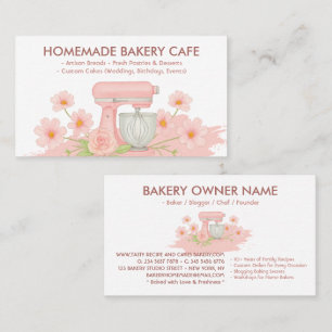 Pink Floral Bäckerei Konditorei Maker Visitenkarte