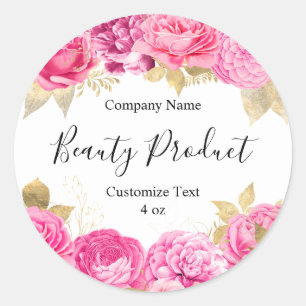 Pink Floral Beauté Spa cosmétique Étiquette de pro