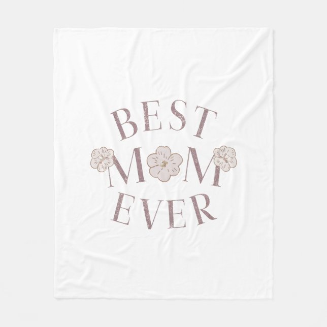 Pink Floral Beste Mama je Fleecedecke (Vorderseite)