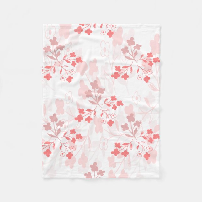 Pink floral blanket fleecedecke (Vorderseite)
