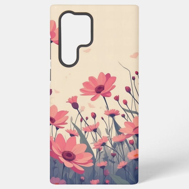 Pink Floral Bliss weiche rosa Blüten Samsung Galaxy Hülle (Rückseite)
