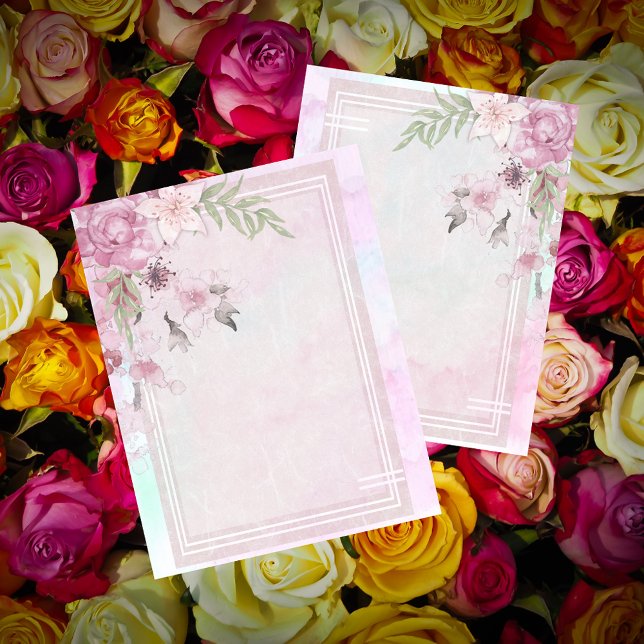 Pink Floral Borge Scrapbook Paper (Von Creator hochgeladen)