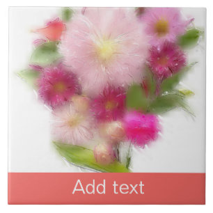 Pink Floral Bouquet Fliese