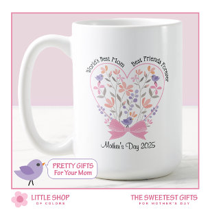 Pink Floral Bouquet mit Bow Muttertag Kaffeetasse