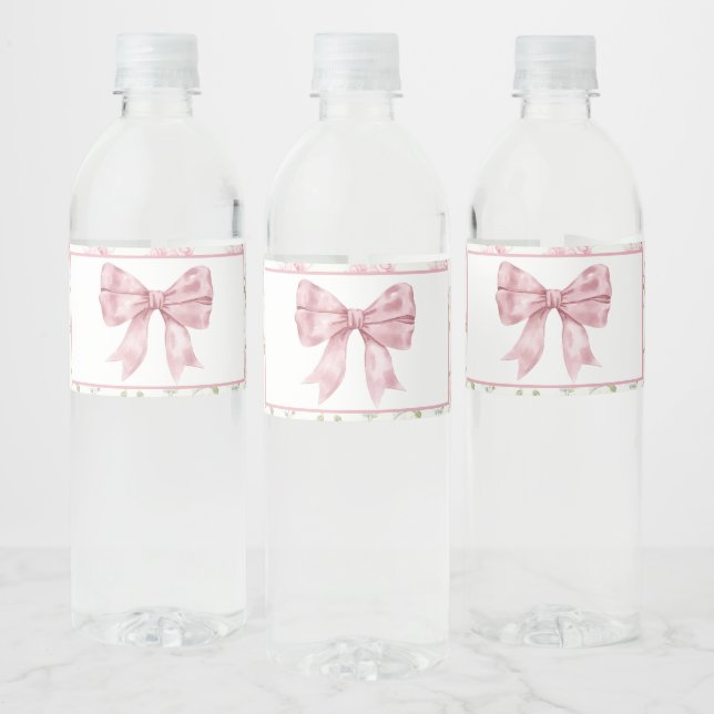 Pink Floral Bow Babydusche (Flaschen)