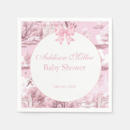 Pink Floral Bow Coquette Baby Girl Dusche Nickerch Serviette