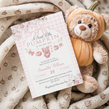 Pink Floral Bow Little Pumpkin Girl Babydusche