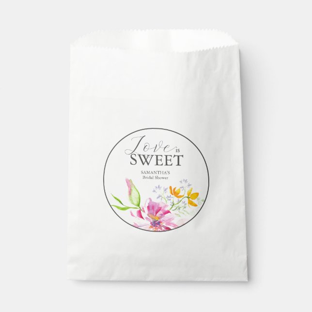 Pink Floral Brautparty Gefallen Taschen Geschenktütchen (Vorderseite)