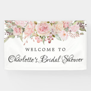 Pink Floral Brautparty Willkommensbanner Banner