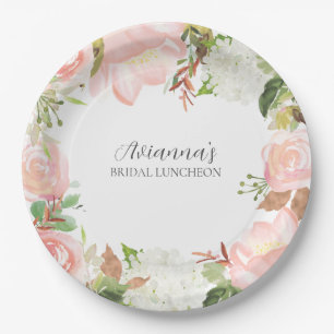 Pink Floral Bridal Luncheon Pappteller