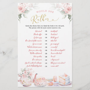 Pink Floral Bridal Tea Party würde sie eher
