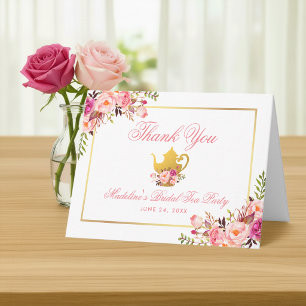 Pink Floral Bridal Tee Party Danke