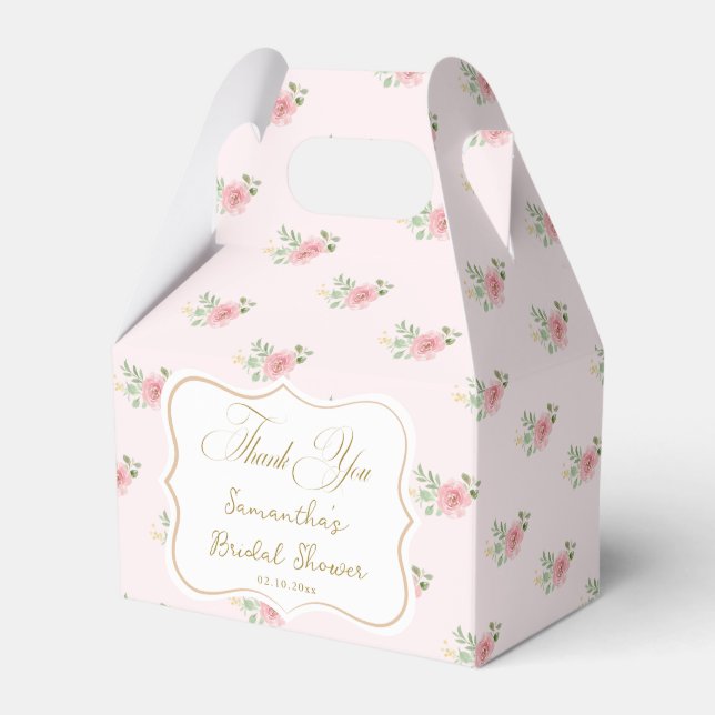 Pink Floral Bridal Tee Party Geschenkschachtel (Vorderseite)