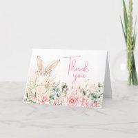 Pink Floral Bunny Rabbit Babydusche