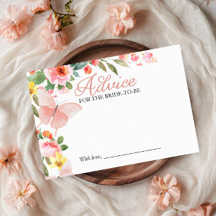 Pink Floral Butterfly Advice für die Bride Card Einladung
