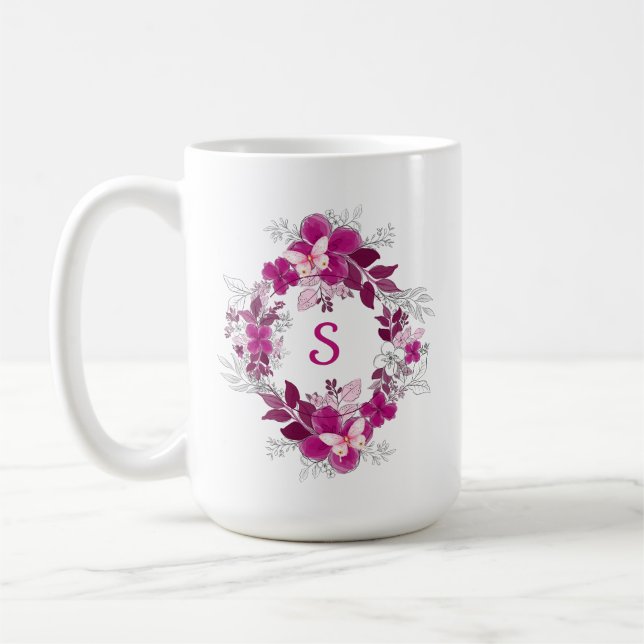 Pink Floral Butterfly Mug (Gauche)