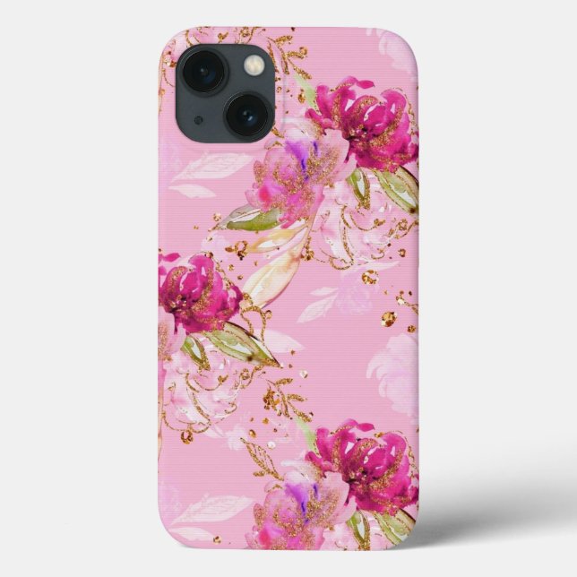 Pink floral Case-Mate iPhone Fall Hülle (Rückseite)
