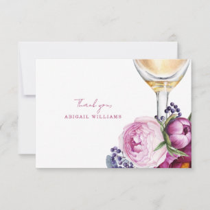 Pink Floral Champagne Brautparty Vielen Dank Dankeskarte