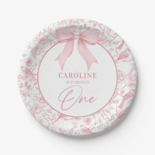 Pink Floral Chinoiserie 1. Geburtstag Teller