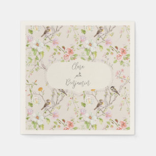 Pink Floral Chinoiserie Hochzeit Serviette
