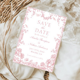 Pink Floral Chinoiserie Hochzeit speichern Sie die Save The Date