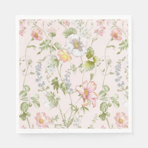 Pink Floral Chinoiserie Serviette