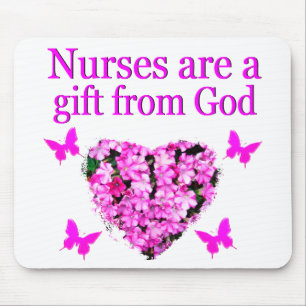 PINK FLORAL CHRISTLICH NURSE DESIGN MOUSEPAD