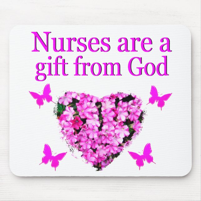 PINK FLORAL CHRISTLICH NURSE DESIGN MOUSEPAD (Vorne)