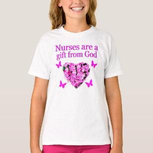 PINK FLORAL CHRISTLICH NURSE DESIGN T-Shirt