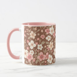 Pink Floral Coffee Mug Tasse