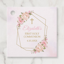 Pink Floral Communion Geschenkanhänger