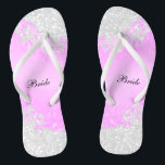 Pink Floral & Confetti Glitzer | Hochzeit Flip Flops<br><div class="desc">Brautparty Drehte Flop Shoes bereit für Sie zu personalisieren. ⭐ Dieses Produkt ist zu 100% benutzerdefinierbar. Grafiken und / oder Text können hinzugefügt, gelöscht, verschoben, verändert, verändert, gedreht, etc.. 99% meiner Designs in meinem Geschäft sind in Schichten gemacht. Damit können Sie die Größe und den Text der Grafik und des...</div>