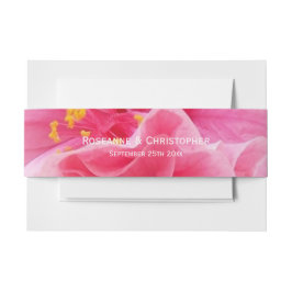 Pink Floral Design Wedding Einladungsbanderole