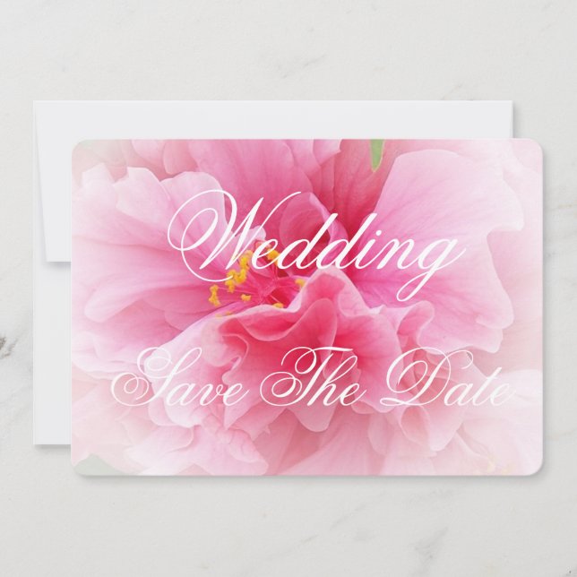 Pink Floral Design Wedding Save The Date (Vorderseite)