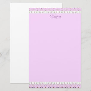 Pink Floral Designer Briefpapier