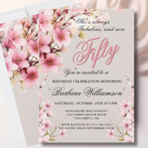 Pink Floral Elegance 50. & Fab Geburtstagsparty Ho