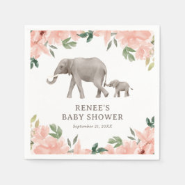 Pink Floral Elephant Girl Baby Dusche Serviette