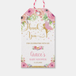 Pink Floral Fairy Birthday Baby Dusche Vielen Dank Geschenkanhänger