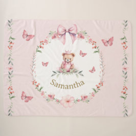 Pink Floral Fantasien und Teddy Bear Hugs Sherpadecke