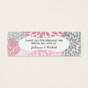 Pink floral faveur tag, fille baby shower merci