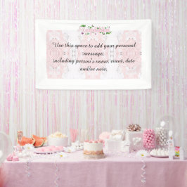 Pink Floral Félicitations texte Bannière