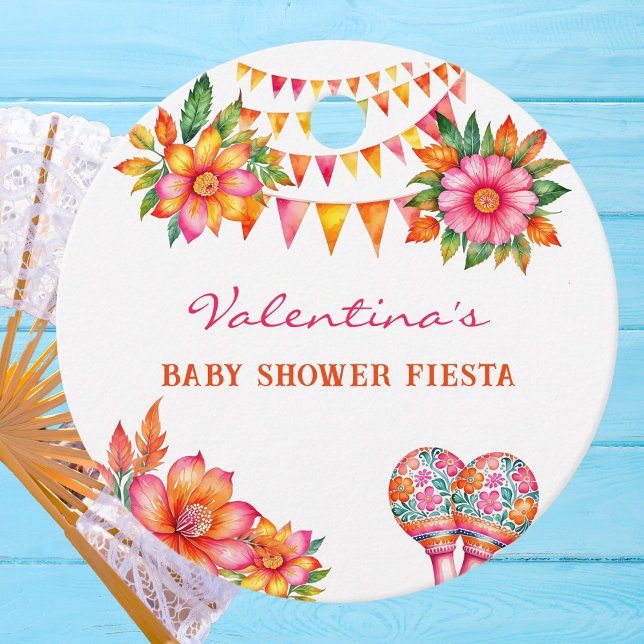 Pink Floral Fiesta Baby Dusche Vielen Dank Geschenkanhänger (Von Creator hochgeladen)