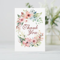 Pink Floral Flor Vielen Dank Karte