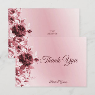 Pink Floral Flor Vielen Dank Karte