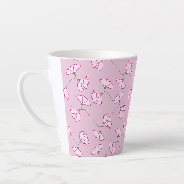 Pink Floral Flowers Cup Milchtasse (Links)