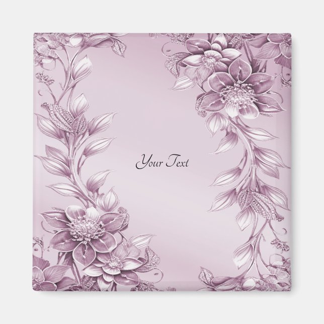 Pink Floral Foliage Magnet (Vorne)